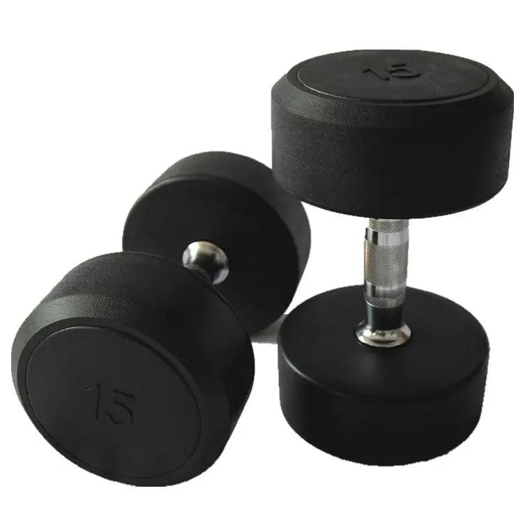Professional New Style Gym Fitness EquipmentExercise Fixed Rubber Dip Dumbbell Sets