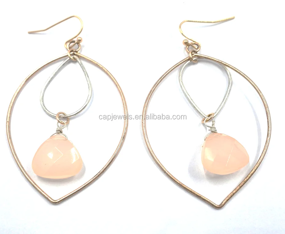 
Bohemia beautiful Alloy drop earring with leaf shape and acrylic stone earring for women 