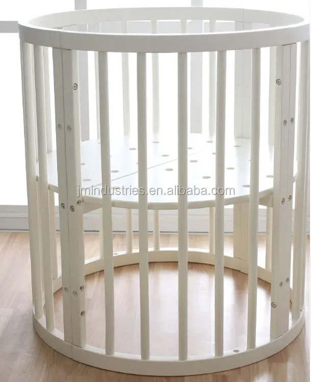 Деревянная детская кроватка-трансформер, круглая детская кроватка