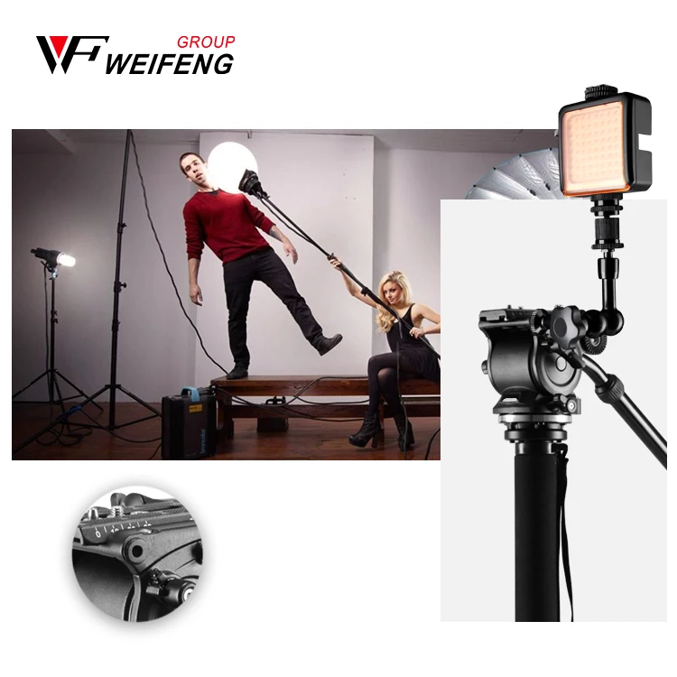 Tripo factory Weifeng WF-500S professional high quality  Aluminum Alloy  Monopod  with Fluid Damping Head