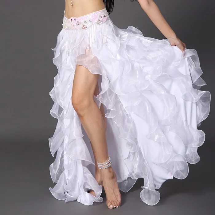  4 Colors Sexy Belly Dancing Skirt Oriental Dance Clothes Women Gypsy Skirts Dancer Practice Wear Long Fishtail DL2232