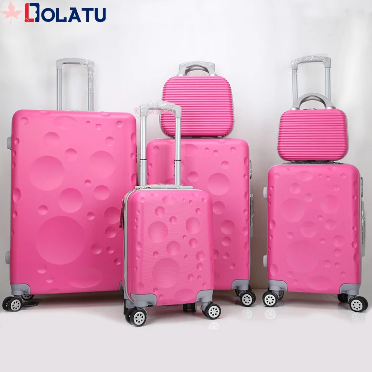 Customized 6pcs set Spinner Travel Luggage Set Scratch-Resistant Hard Case Suitcases with TSA Lock Made from ABS or PC Material
