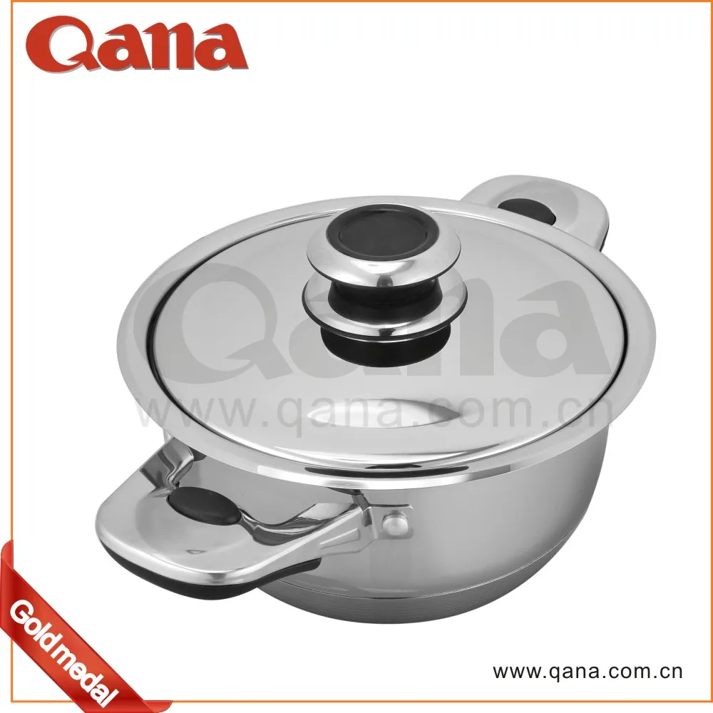QANA Factory Wholesale OEM Induction cooker surgical steel 14kgs cookware set for Ghana and African market pots and pans