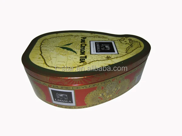 new Special shaped tin box for cookies and tea packaging