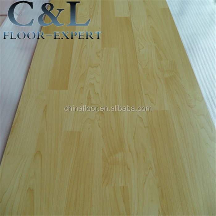 Prefinished matte honey maple wood color HDF 8mm laminate flooring