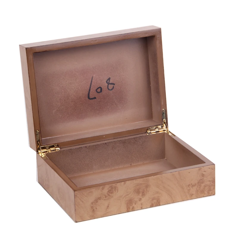 
Harwoo retro Wood unfinished Box Art Mind Wood jewelry double ring packing Box Gift Wood Box Without inner 