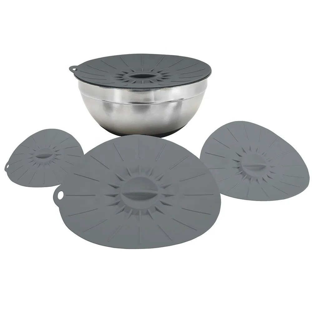 Benhaida Leakproof Keep Fresh Silicone Suction Food Bowl Covers Pot Lid Set of 4