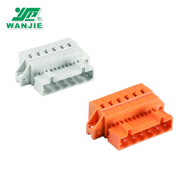 Wanjie 5.0mm pitch Female/Male Multi-Purpose Spring MCS Terminal Blocks with screw locked WJ0403-06