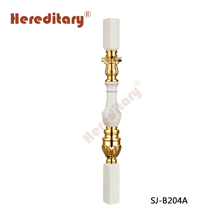 Balconies gold color aluminum railing wood stair railings models