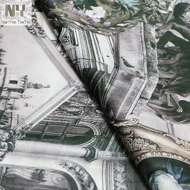 Nanyee Textile Stone Carving Sculpture Prints Western Theme Fabric