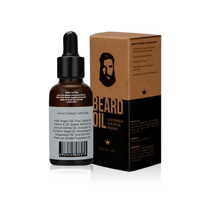 
Private Label Premium Pure Natural Organic Beard Oil For Groomed Beard Growth Mustache 