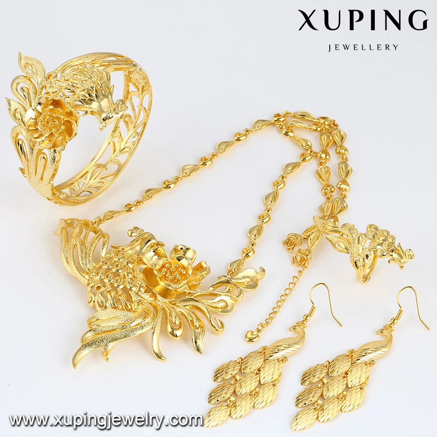 Wholesale fashion jewellery african gold necklace wedding jewelry set, african jewelry sets