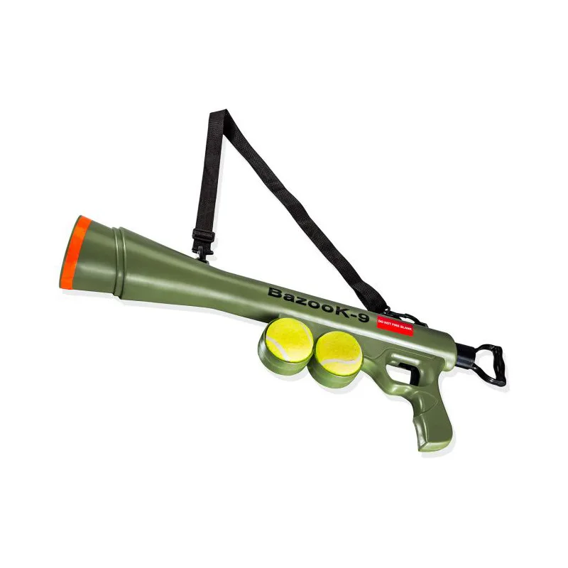 Factory Price Tennis Ball Launcher Gun with 2 Squeaky Balls pet dog Ball Thrower