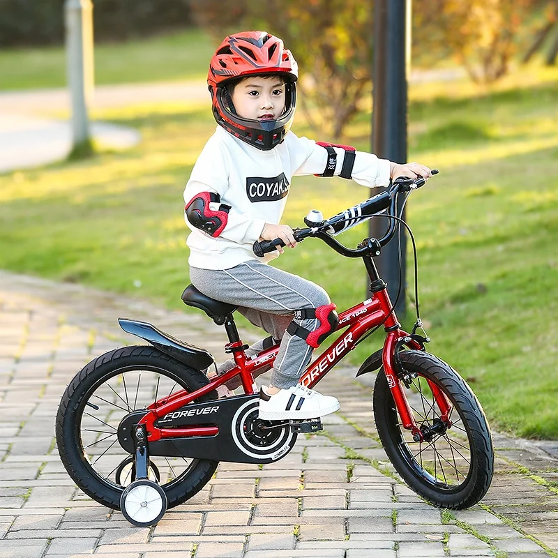 FOREVER 16 Inch High Carbon Steel Bicycle with Training Wheels for Kids Children Bike Ride on Car Toy