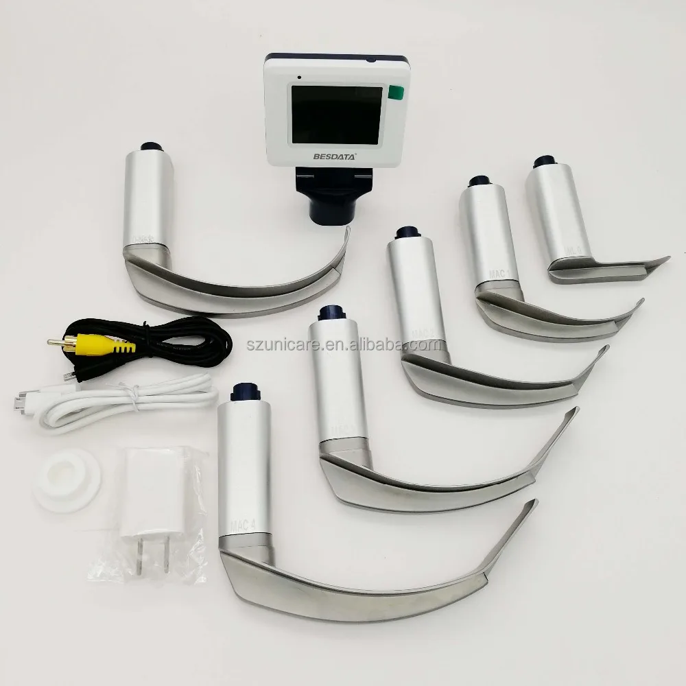 Besdata mccy laryngoscope stainless steel blade 6 size intubation video laryngoscope