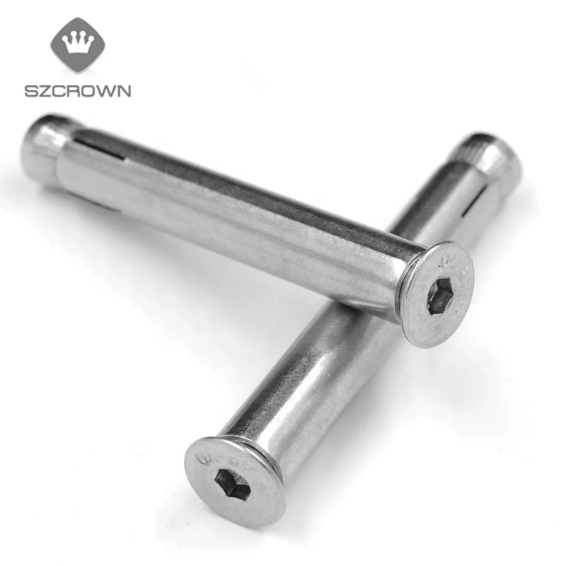304 stainless steel countersunk head hex inner expansion screw built-in expansion bolt