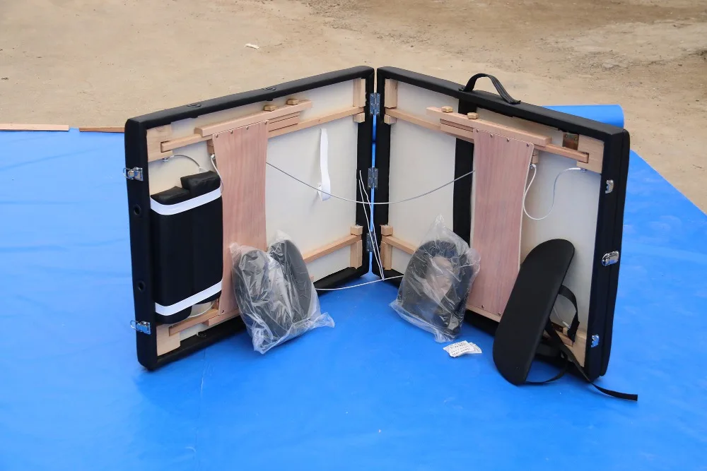 
Lightweight 3-Section Wooden Portable Massage Table Bed with Free Carry Bag Built in Breathe Hole/Adjustable Hreadrest 