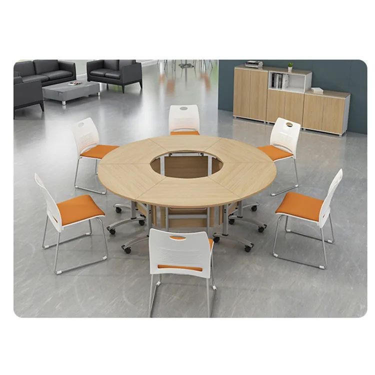Новый передвижной маленький круглый складной стол для конференций на 6 персон