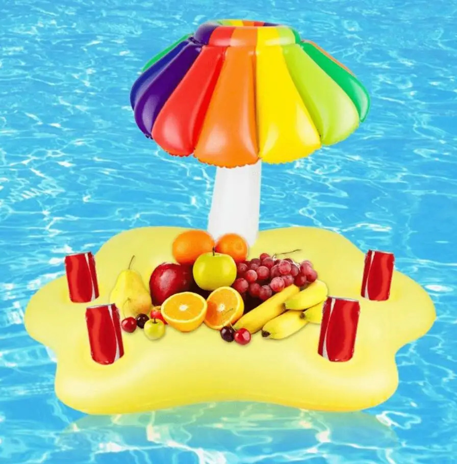 Z515 Custom PVC Round Flamingo Floating Beer Drink Holders Beach Float Beverage Coasters Swimming Pool Inflatable Cup Holder