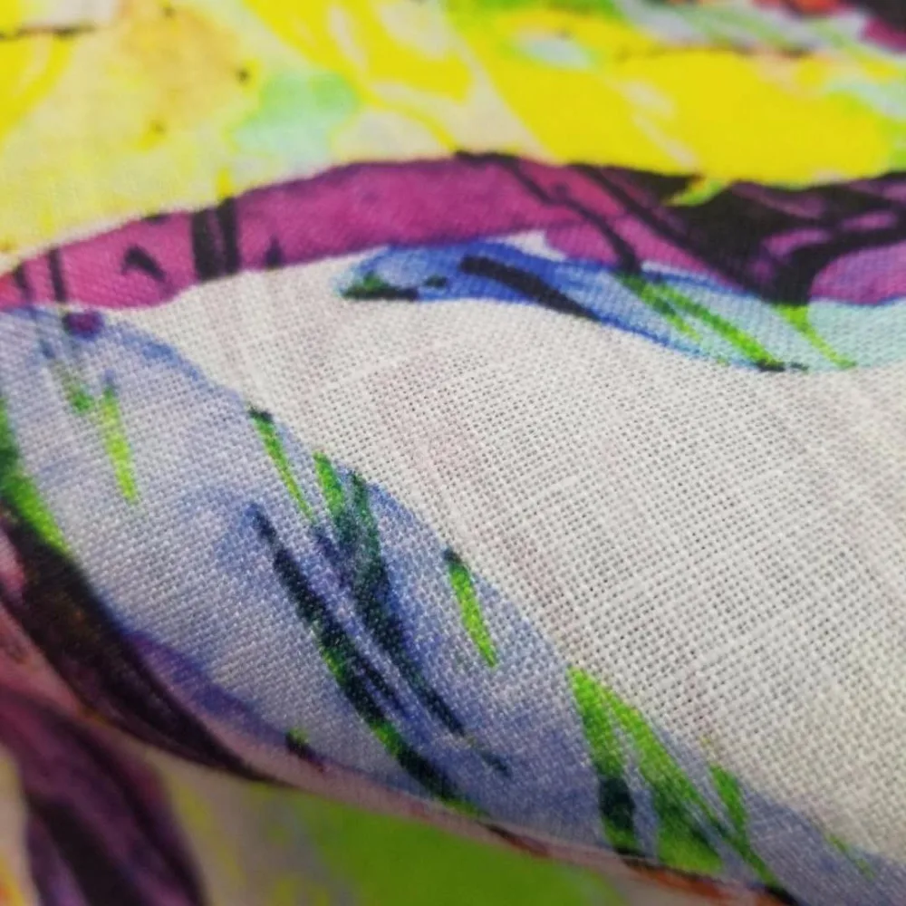 
2017 high quality and cheap price print linen fabric for garment 