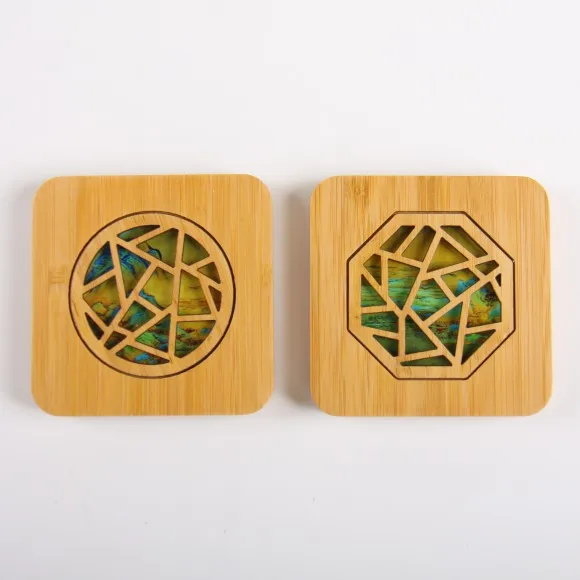 Promotional custom wooden coaster square wood bamboo coasters