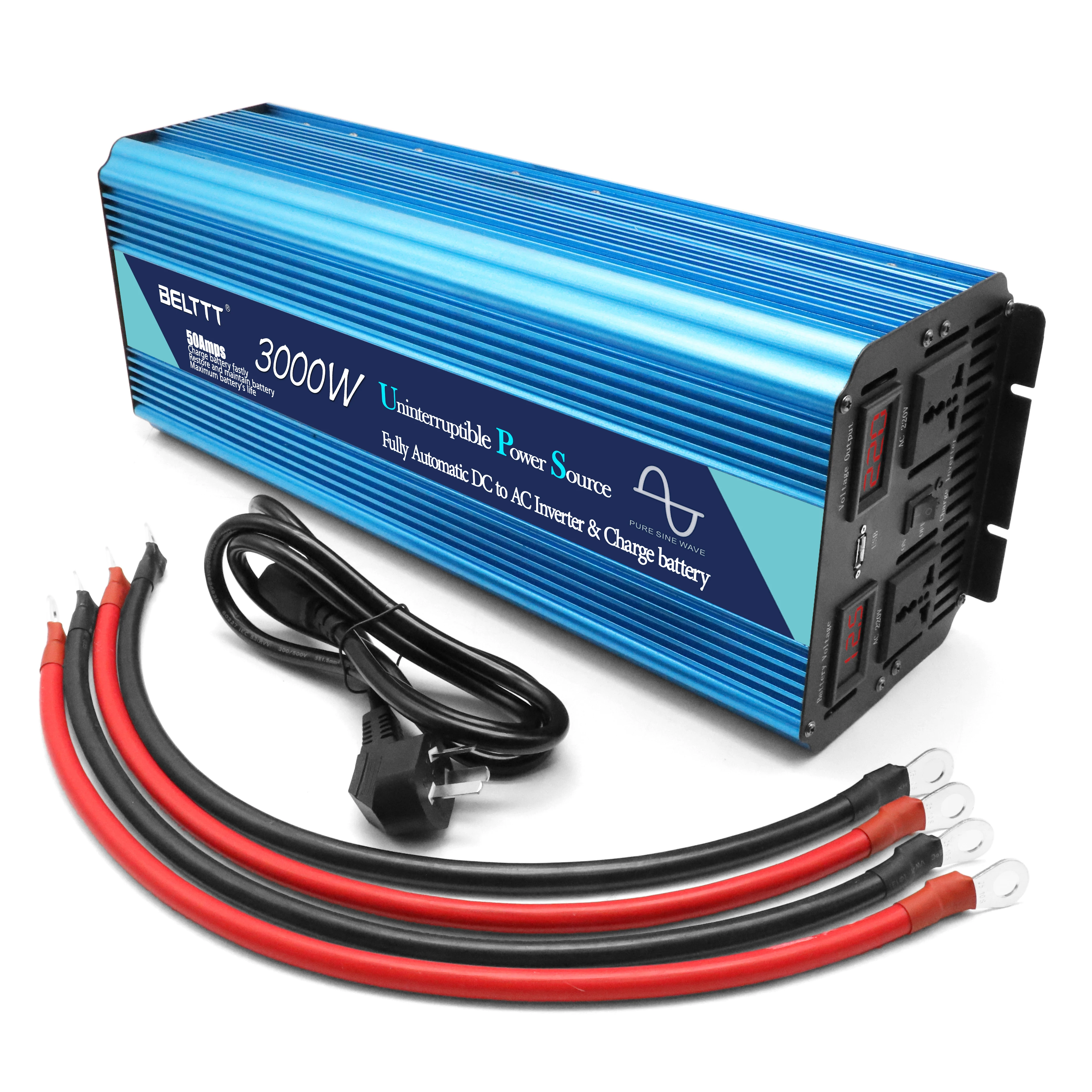 Hot Sale Off Grid Solar Inverter Pure Sine Wave 3000w 3kw 12v 24v 48v dc to 220v 230v ac UPS Inverter Battery Inverter&Converter