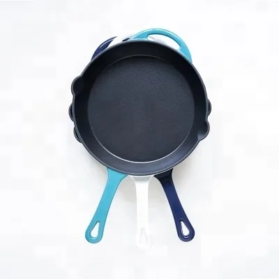 Hot sale non-stick Cast Iron Cookware frying Dish Skillet sauce pan with black enamel inside
