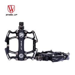 WHEEL UP  New Arrival Aluminium Alloy CNC Mountain Bike Sealed Bearing Ultralight Anti-slip Bicycle Folding Pedal Bicycle Part