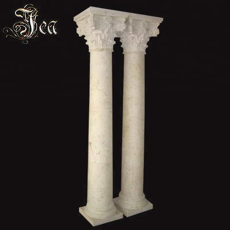 
Decoration yellow marble roman hollow sold indoor column 