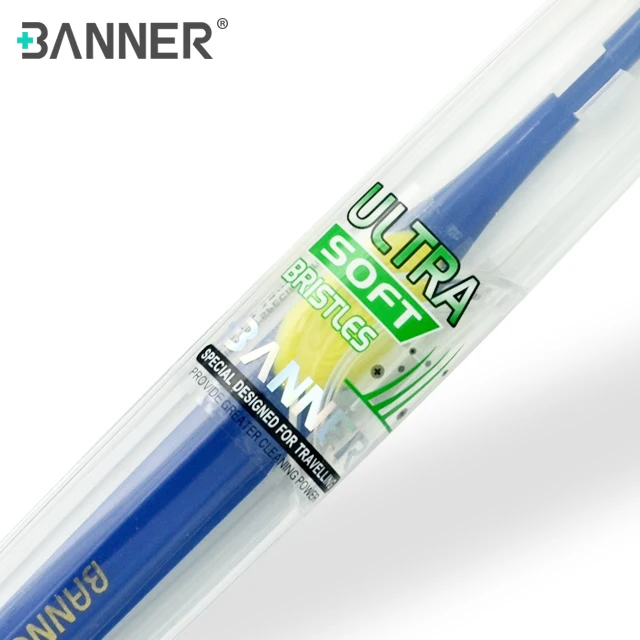 Premium Travel Manual Toothbrush with Rectangular Brush Head with Ultra Soft Bristles toothbrush case