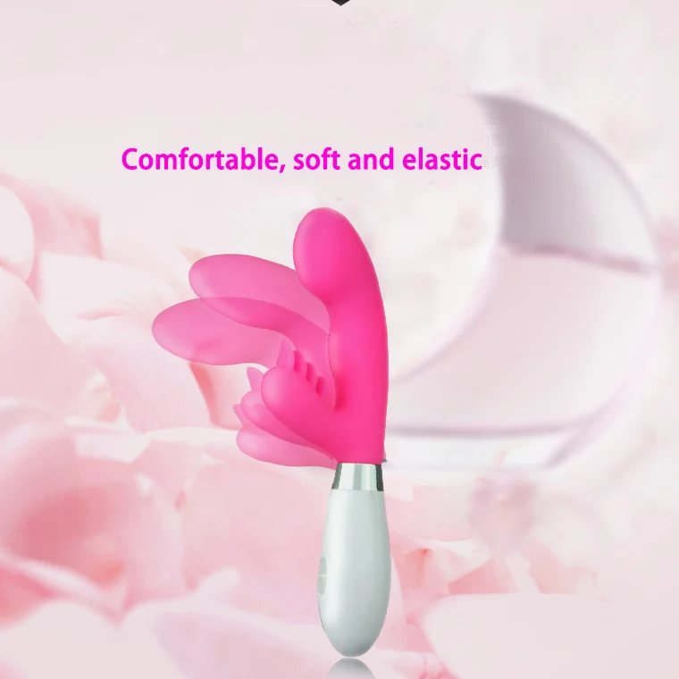 G Spot Clitoris Rotating Head Female Adult Silicone rubber vagina Rabbit Dildo Double Vibrator Sex Toy
