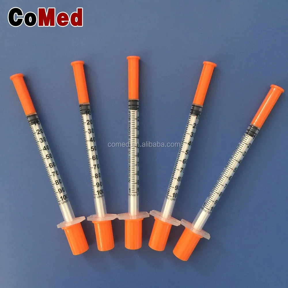 1ml disposable insulin syringe with fixed needle
