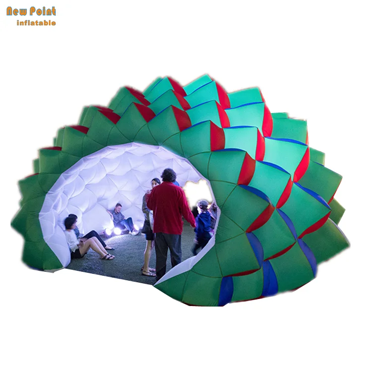 Colorful lighted Inflatable Hedgehog model dome air bubble tent  for   out door party meeting sport events