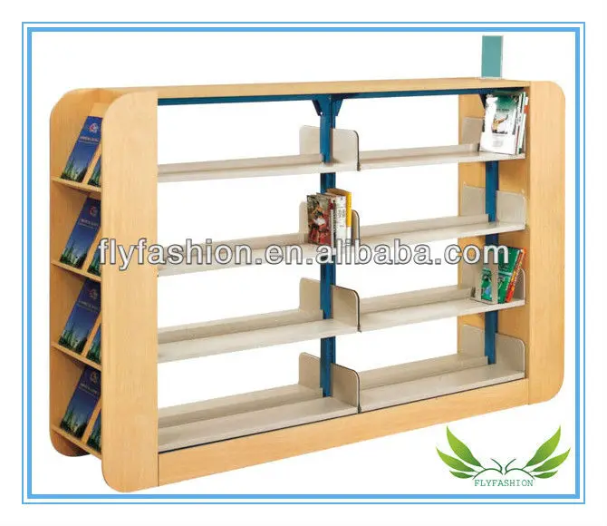 School library furniture wood/metal book shelf