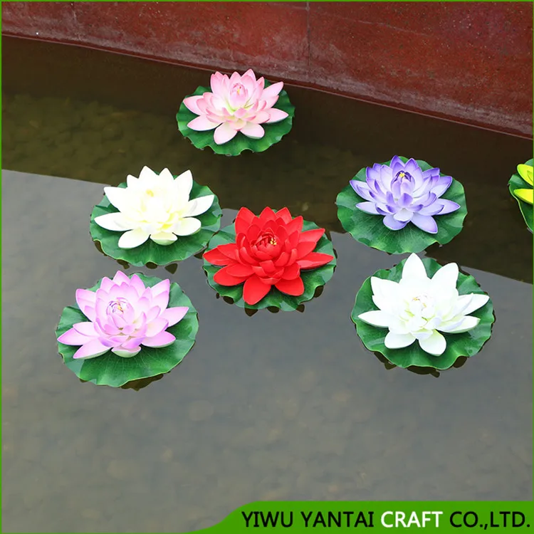 Fashion beautiful indoor decorations artificial flower EVA floating lotus plastic flower