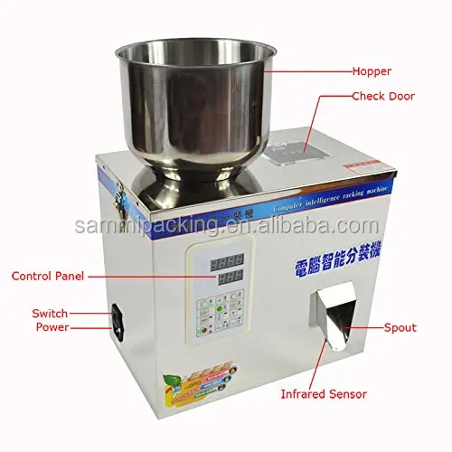 2-200g Semi Automatic Capsules Bottle Bag Powder Filler Tea Seeds Grains Powder Glitter Weighing Powder Filling Machine