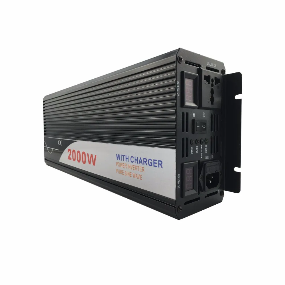 2000W 12v 220vPure Sine Wave Car Power With Charger And UPS solar panel off grid solar power system homage inverter