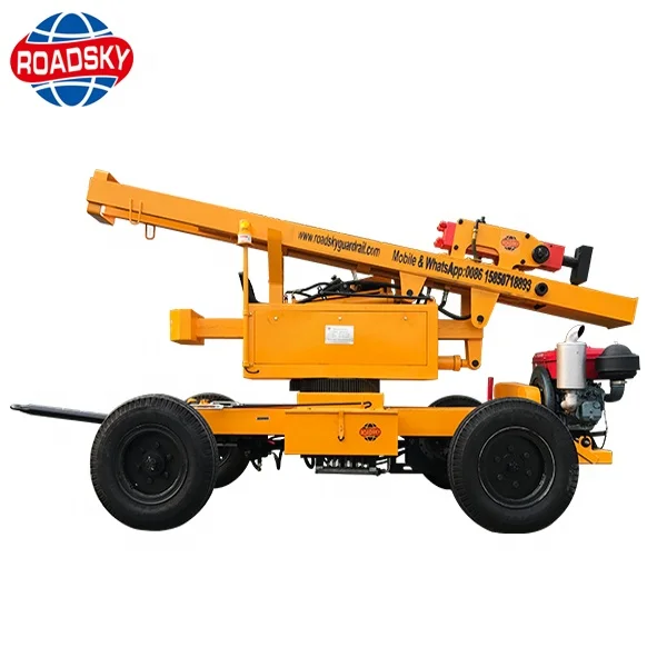 hydraulic post installation highway guardrail pile driver