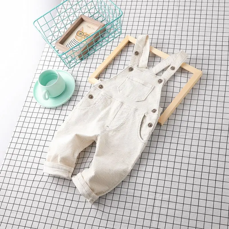 Wholesale fashionable baby boys and girls jumpsuit corduroy overalls for Autumn