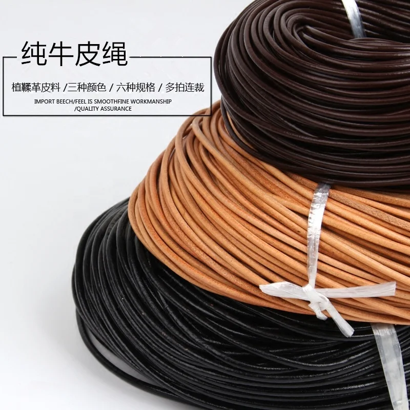 
Y0065 Wholesale black color brown color coffee color Genuine Cow Leather cord 
