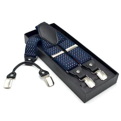 Оптовая продажа мужские подтяжки для 4 клипсы серебристого цвета из искусственной кожи цвета «металлик» кожи 3,2 см ширина 120 см длина полиэстер материал завод скоба