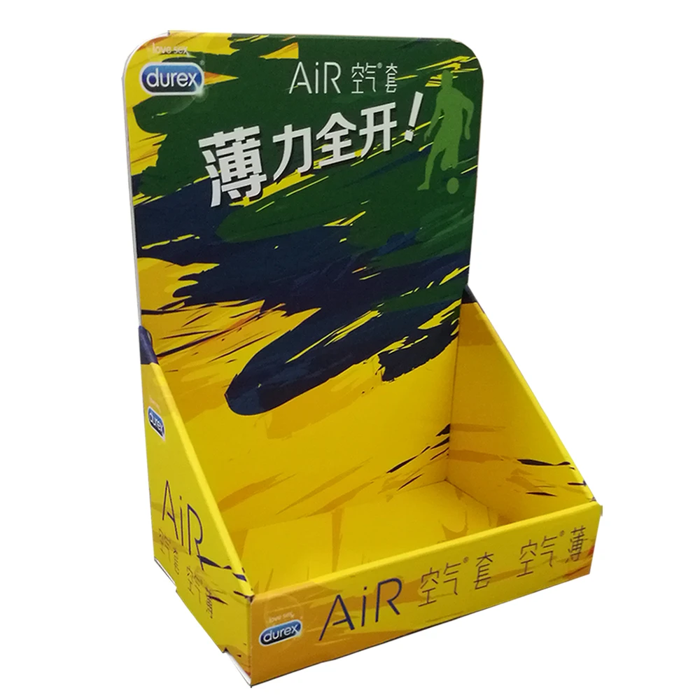 Supermarket Display Foldable cosmetic  Paper Box Shelf Ready Packing Box  Condom display box