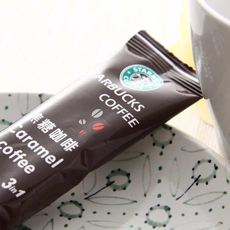 Laminated plastic instant coffee stick bag/coffee sachet packaging bag