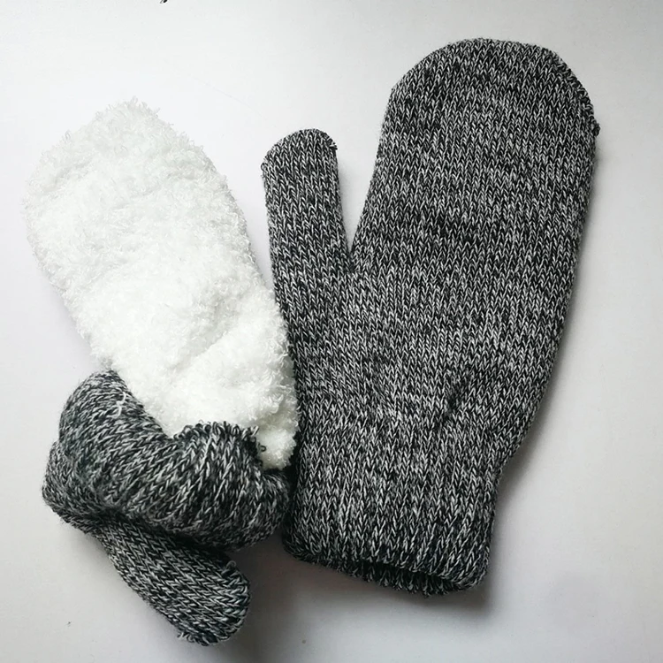 Promotional cheap mittens high quality unisex custom knitted mittens acrylic winter gloves