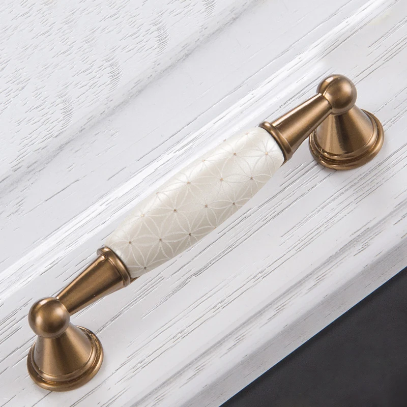 Ceramic Door Handles Antique Furniture Knobs and Handles for Kitchen Cabinet Cupboards Drawer Pulls CZ-2026