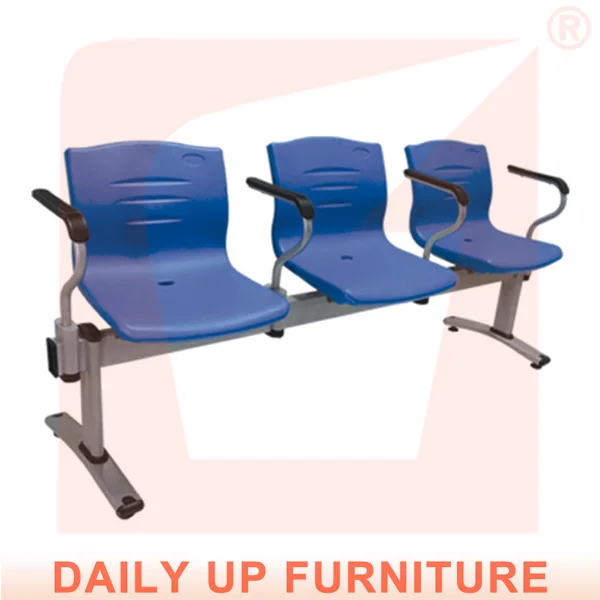 Lobby 3 Seat Beam Chair Sturdy Public Station Seating Armrest Hospital Waiting Room Chairs Used