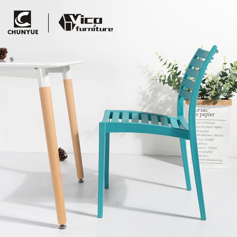 Modern simple wholesale price stackable pp colorful plastic outdoor garden chair