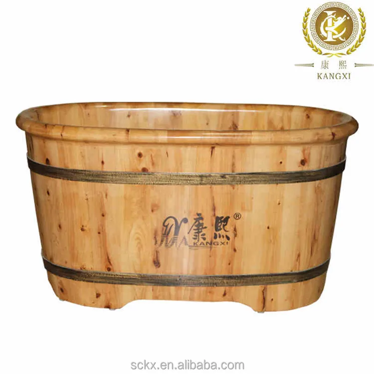 Solid quality cedar small wood portable bathtub