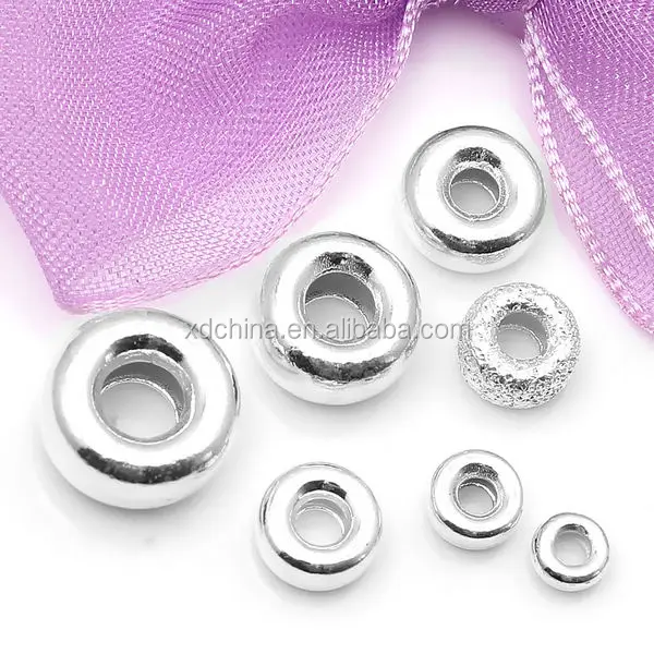 XD P258 925 Sterling Silver Jewelry Findings Plain Silver Bead