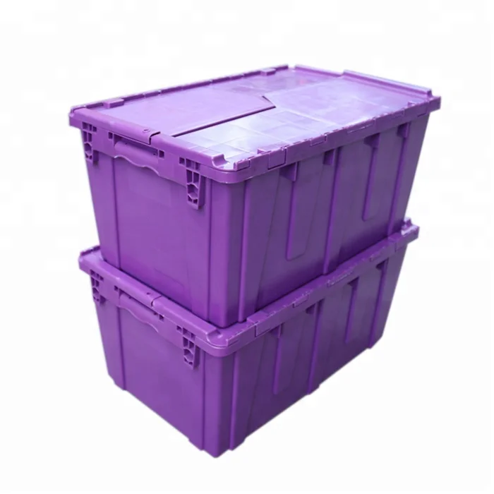 Соедините сверхмощный Штабелируемый контейнер гнездовой ящик промышленный пластиковый для хранения подвижный и бочка с тележкой